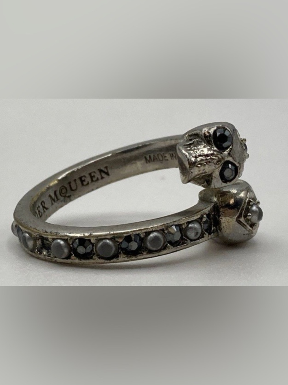 RARE Alexander McQueen 925 Sterling Silver Skull Wrap Vintage size 5.5 ring - Picture 4 of 6